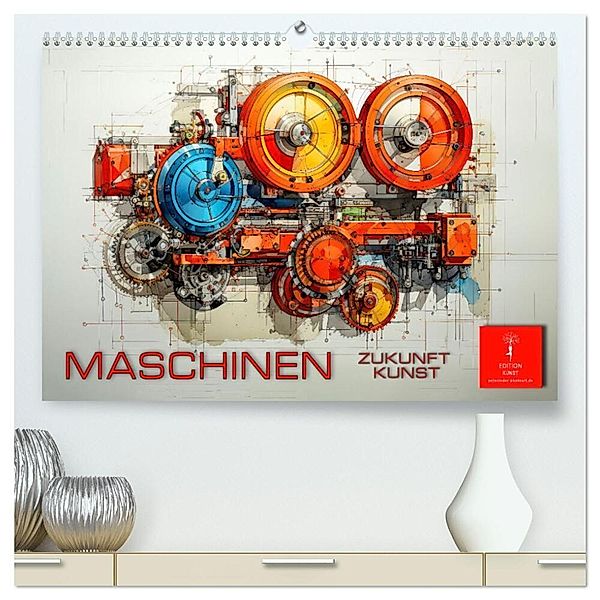 Maschinen Zukunft Kunst (hochwertiger Premium Wandkalender 2024 DIN A2 quer), Kunstdruck in Hochglanz, Peter Roder