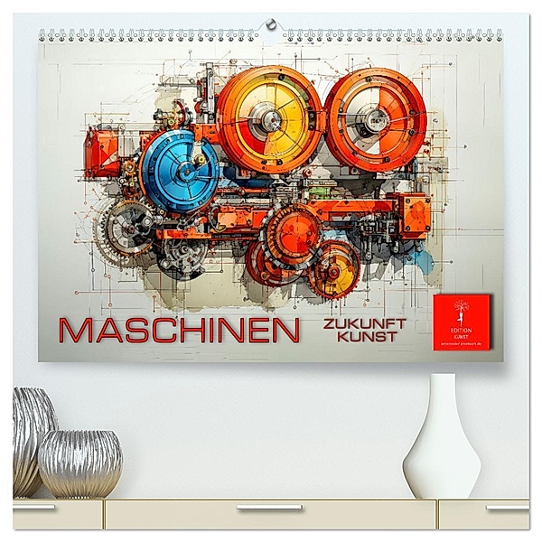 Maschinen Zukunft Kunst (hochwertiger Premium Wandkalender 2025 DIN A2 quer), Kunstdruck in Hochglanz, Calvendo, Peter Roder
