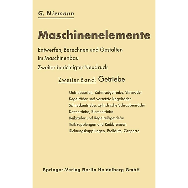 Maschinenelemente, Gustav Niemann