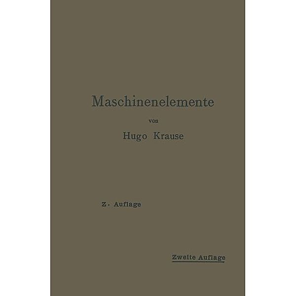 Maschinenelemente, Hugo Krause