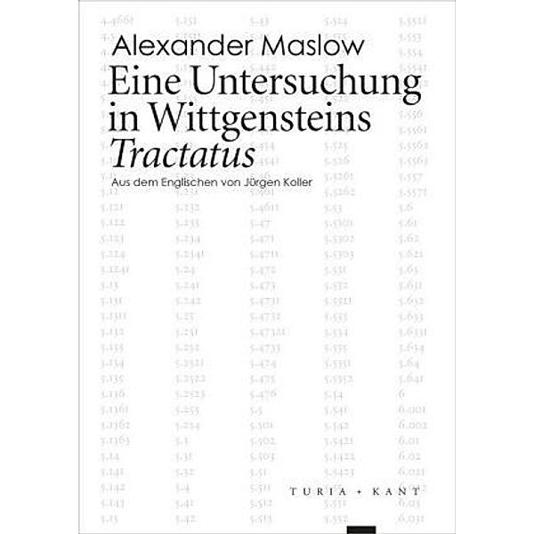 Maslow, A: Untersuchung in Wittgensteins Tractatus, Alexander Maslow
