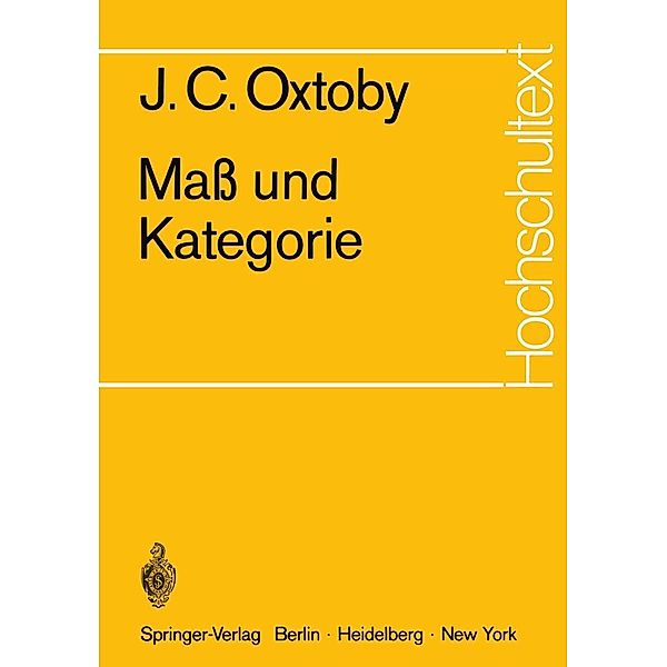 Maß und Kategorie / Hochschultext, J. C. Oxtoby