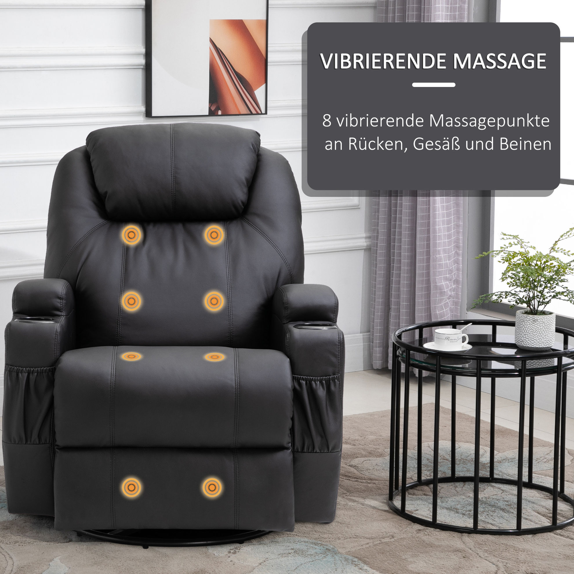 Massagesessel mit Liegefunktion Farbe: schwarz | Weltbild.de