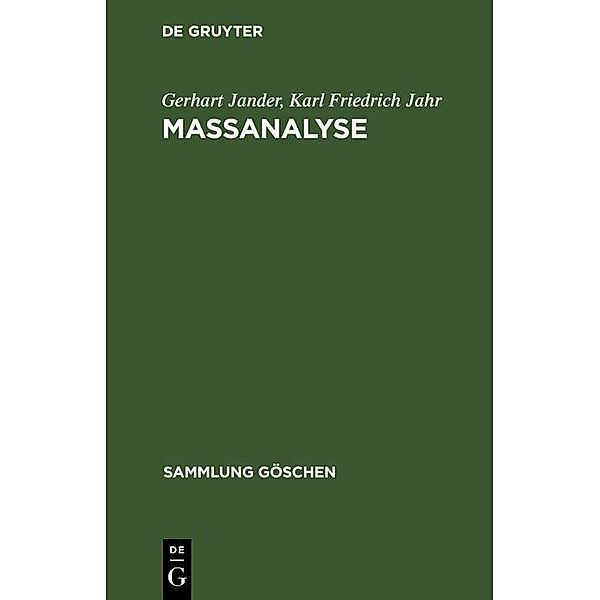 Massanalyse / Sammlung Göschen Bd.6221, Gerhart Jander, Karl Friedrich Jahr