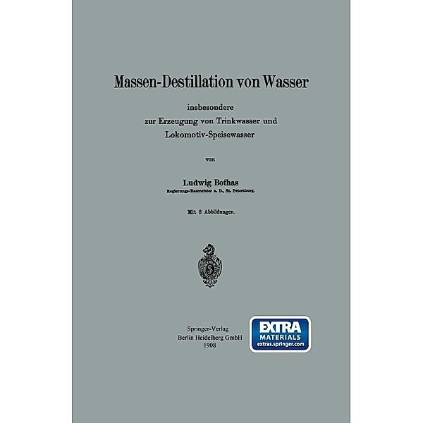 Massen-Destillation von Wasser insbesondere zur Erzeugung von Trinkwasser und Lokomotiv-Speisewasser, Ludwig Bothas