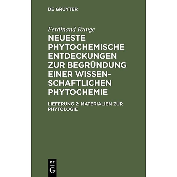 Materialien zur Phytologie, Ferdinand Runge