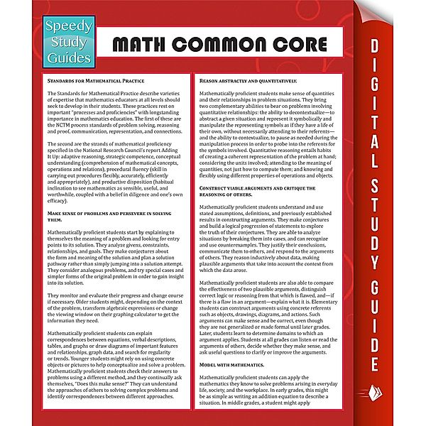 Math Common Core, Speedy Publishing