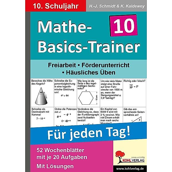 Mathe-Basics-Trainer 10. Schuljahr, Hans-J. Schmidt, Kurt Kaldewey