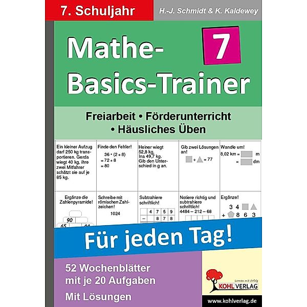 Mathe-Basics-Trainer 7. Schuljahr, Hans J Schmidt, Kurt Kaldewey