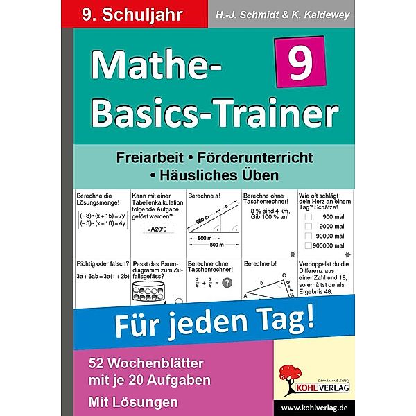 Mathe-Basics-Trainer / Klasse 9, Hans-J. Schmidt, Kurt Kaldewey