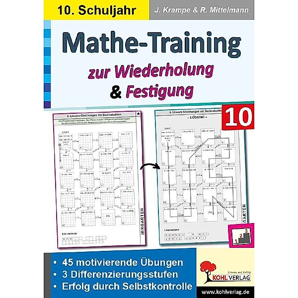 Mathe-Training zur Wiederholung und Festigung / Klasse 10, Jörg Krampe, Rolf Mittelmann