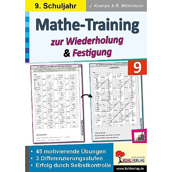 Mathe-Training zur Wiederholung und Festigung / Klasse 9, Jörg Krampe, Rolf Mittelmann