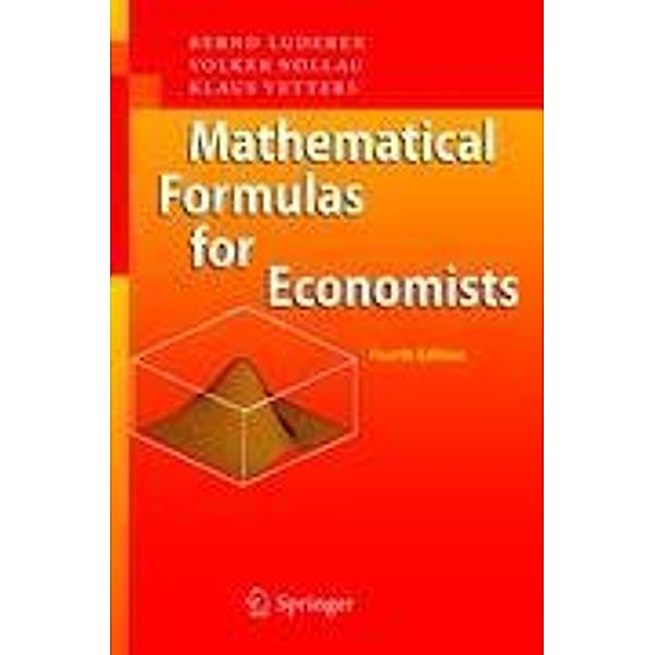 Mathematical Formulas for Economists, Bernd Luderer, Volker Nollau, Klaus Vetters