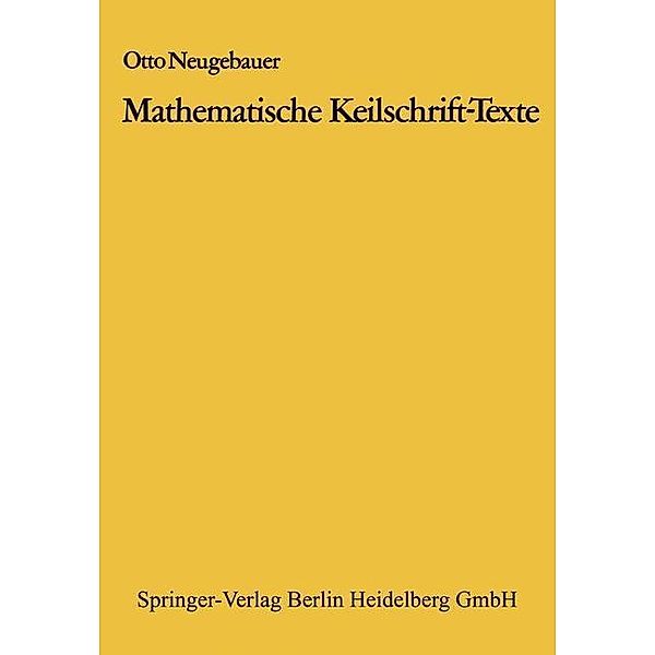 Mathematische Keilschrift-Texte, Otto Neugebauer