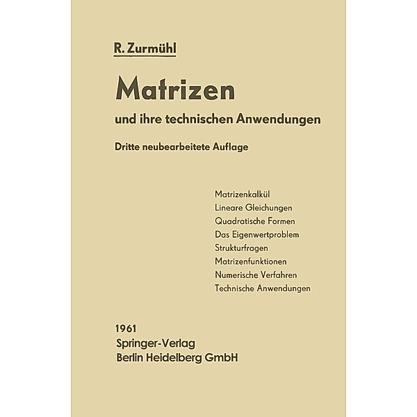 Matrizen, Rudolf Zurmühl