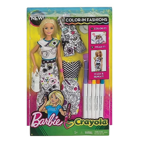 Mattel Mattel Barbie Fisher PriceH90 Barbie loves Crayola Farbspaß Mode Puppe