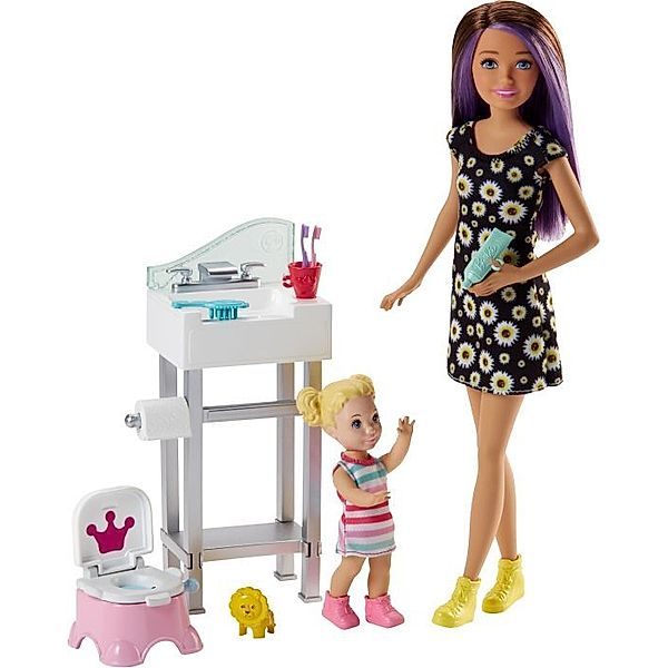 Mattel Mattel FJB01 Barbie #Skipper Babysitters Inc.'' Puppen und Töpfchen-Training S