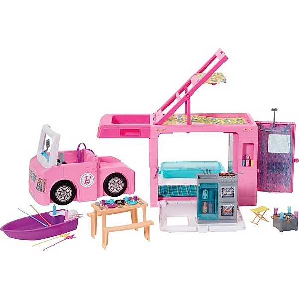 Mattel Mattel GHL93 Barbie 3-in-1 Super Abenteuer-Camper mit Zubehör