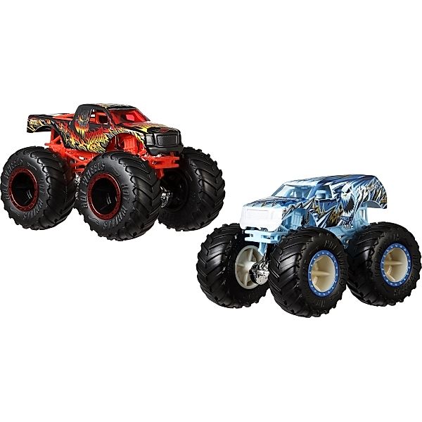 Mattel Mattel GJY44 Hot Wheels Monster Trucks 1:64 2er-Pack Scorcher vs 32 Degrees