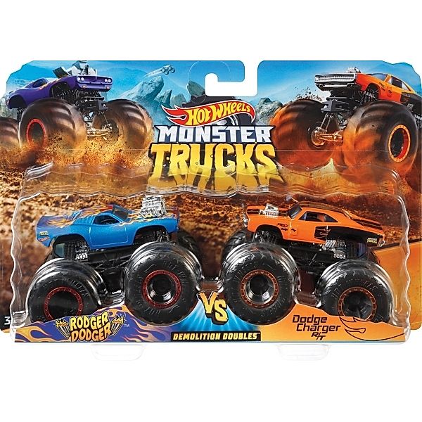 Mattel Mattel GJY45 Hot Wheels Monster Trucks 1:64  2er-Pack Muscle Car