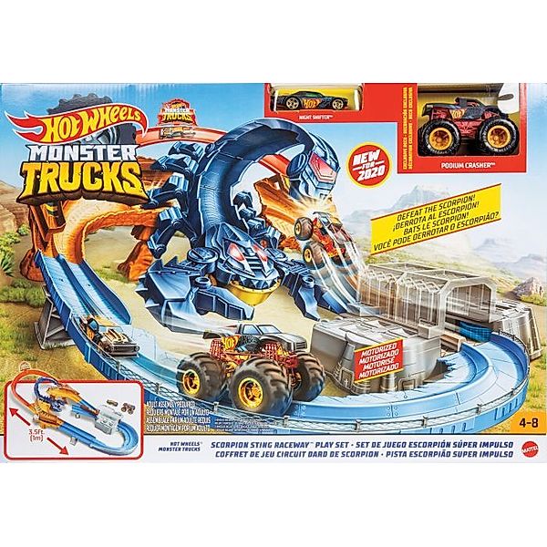 Mattel Mattel GNB05 Hot Wheels Monster Trucks Skorpion Beschleuniger Rennbahn Set