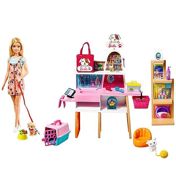 Mattel Mattel GRG90 Barbie Haustier-Salon Spielset mit Puppe