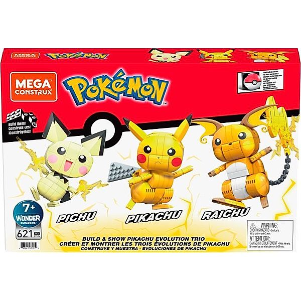 Mattel Mattel GYH06 Mega Construx Pokémon Trio (Pichu, Pikachu, Raichu)