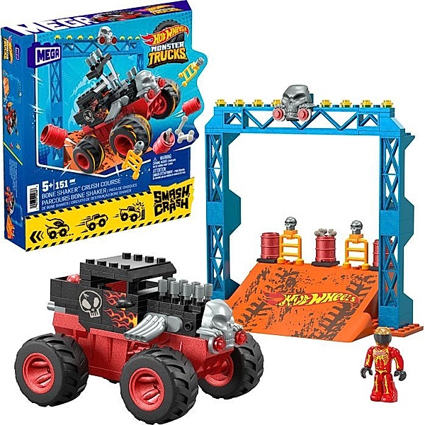 Mattel Mattel HKF87 MEGA Hot Wheels Monster Trucks Bone Shaker Crash Set