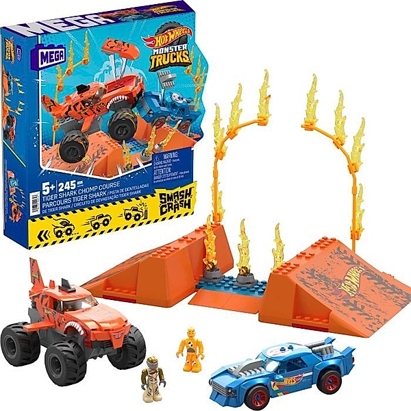 Mattel Mattel HKF88 MEGA Hot Wheels Monster Trucks Tiger Shark Crash Wettkampf