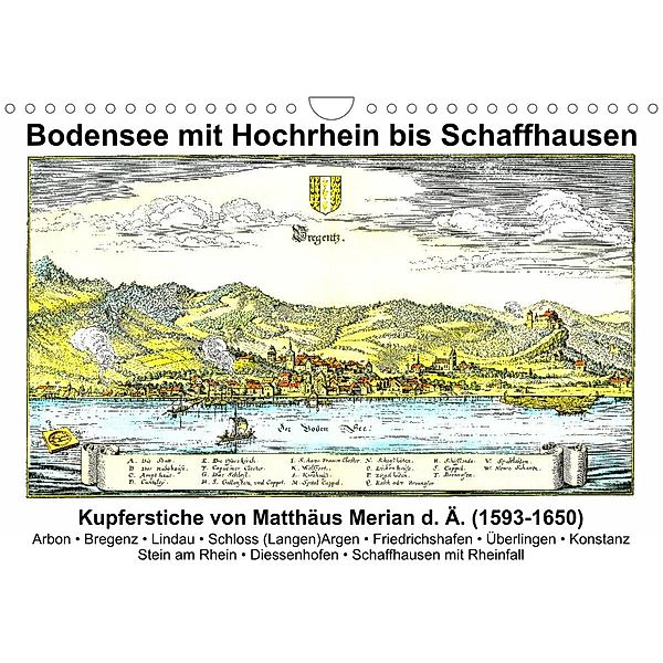 Matthäus Merian - Bodensee mit Hochrhein bis Schaffhausen (Wandkalender 2023 DIN A4 quer), Claus Liepke