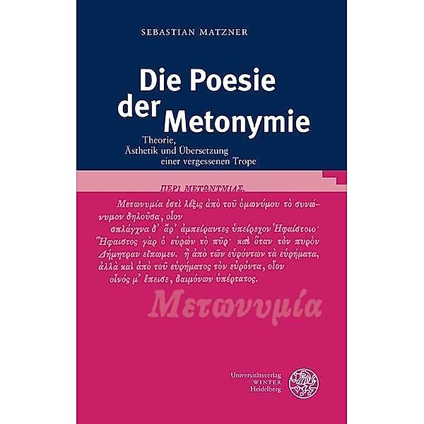 Matzner, S: Poesie der Metonymie, Sebastian Matzner