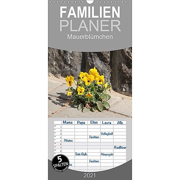 Mauerblümchen - Familienplaner hoch (Wandkalender 2021 , 21 cm x 45 cm, hoch), B. Sprenger