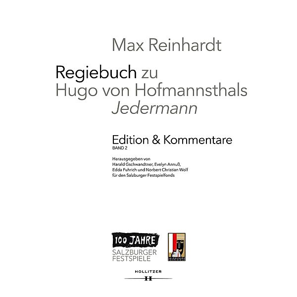 Max Reinhardt: Regiebuch zu Hugo von Hofmannsthals Jedermann | Edition & Kommentare