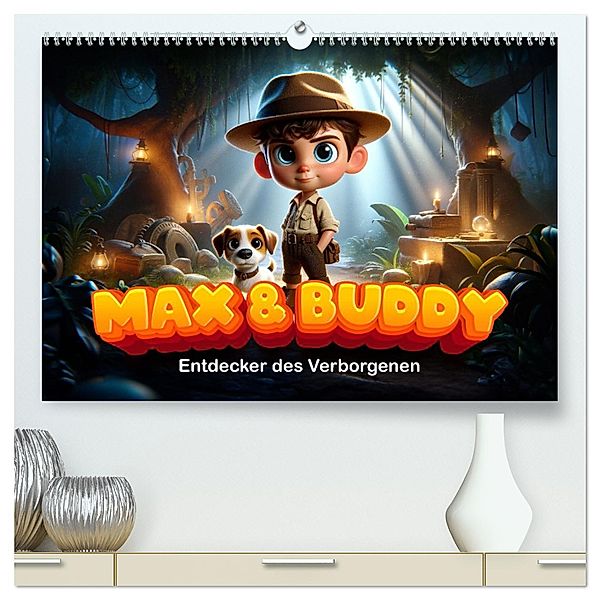 Max und Buddy: Entdecker des Verborgenen (hochwertiger Premium Wandkalender 2025 DIN A2 quer), Kunstdruck in Hochglanz, Calvendo, artefacti