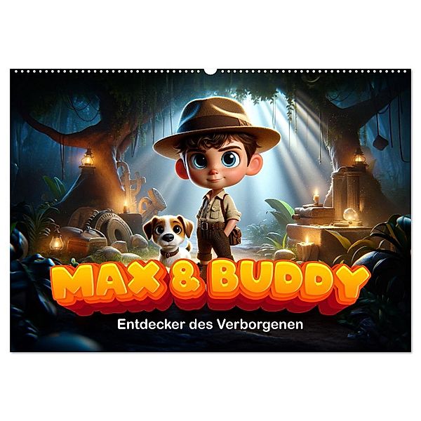 Max und Buddy: Entdecker des Verborgenen (Wandkalender 2025 DIN A2 quer), CALVENDO Monatskalender, Calvendo, artefacti