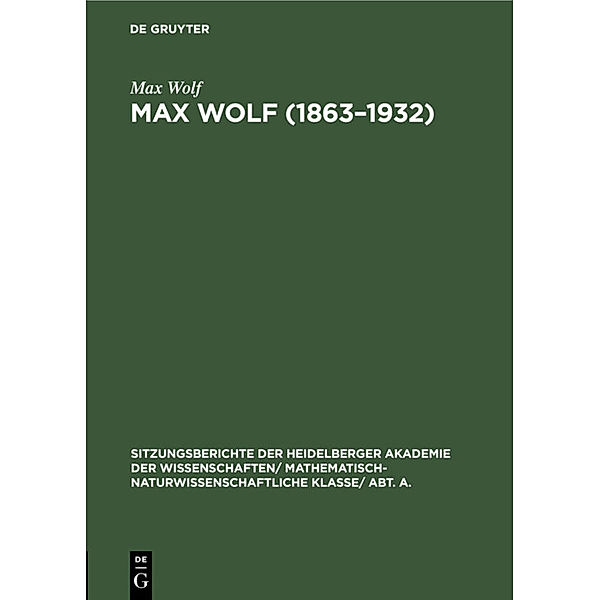 Max Wolf (1863-1932), Max Wolf