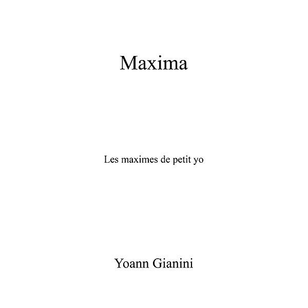 Maxima / Librinova, Gianini Yoann Gianini