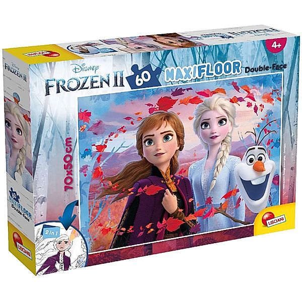 LiscianiGiochi MaxiPuzzle Double-Face - Disney Puzzle Df Maxi Floor 60 Frozen 2 (Puzzle)