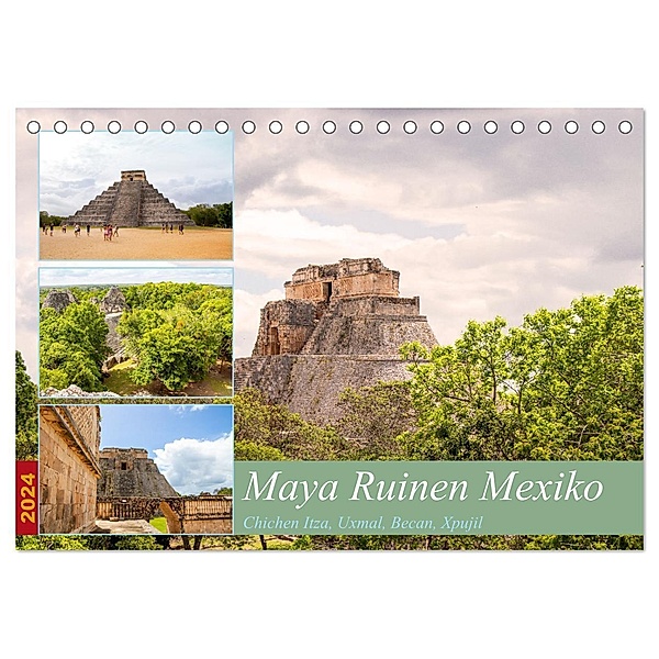 Maya Ruinen Mexiko (Tischkalender 2024 DIN A5 quer), CALVENDO Monatskalender, Denise Graupner