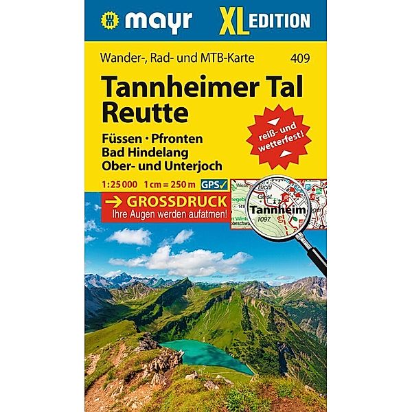 Mayr Wanderkarte Tannheimer Tal, Reutte XL 1:25.000