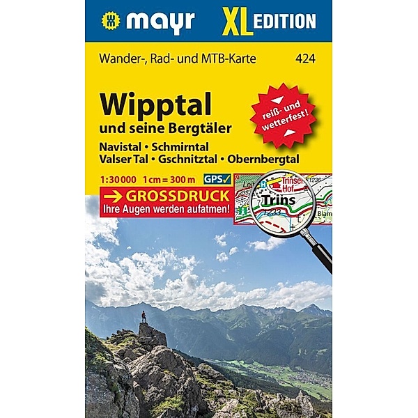 Mayr Wanderkarte Wipptal und seine Bergtäler 1:30.000