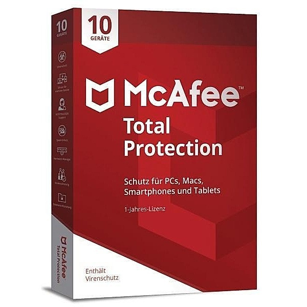 McAfee Total Protection 10 Geräte, 1 Code in a Box