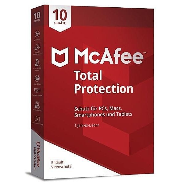 McAfee Total Protection, 10 Geräte, Code in a Box
