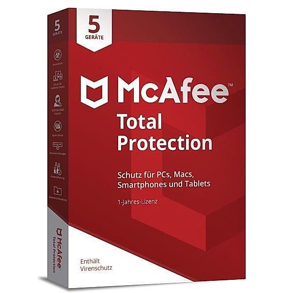 McAfee Total Protection, 5 Geräte, Code in a Box