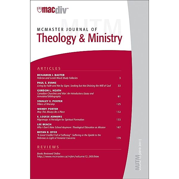 McMaster Journal of Theology and Ministry: Volume 12 / McMaster Journal of Theology and Ministry Bd.12