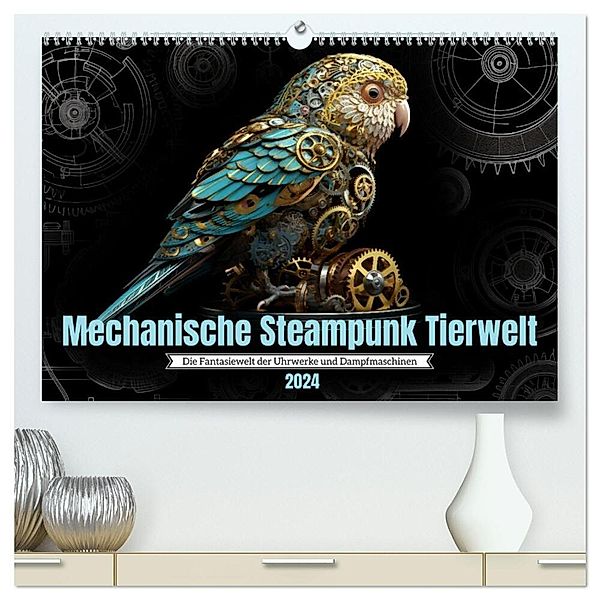 Mechanische Steampunk Tierwelt (hochwertiger Premium Wandkalender 2024 DIN A2 quer), Kunstdruck in Hochglanz, Kerstin Waurick