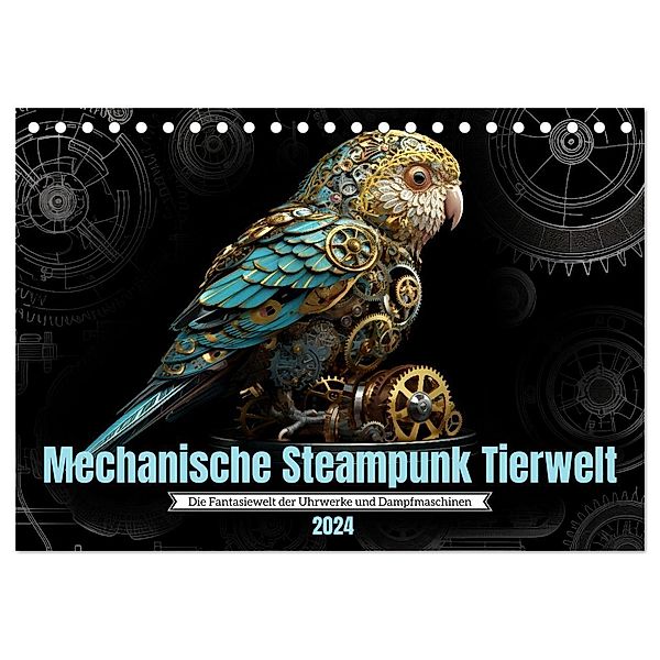 Mechanische Steampunk Tierwelt (Tischkalender 2024 DIN A5 quer), CALVENDO Monatskalender, Kerstin Waurick