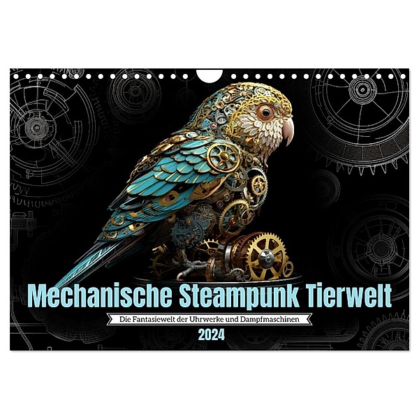Mechanische Steampunk Tierwelt (Wandkalender 2024 DIN A4 quer), CALVENDO Monatskalender, Kerstin Waurick