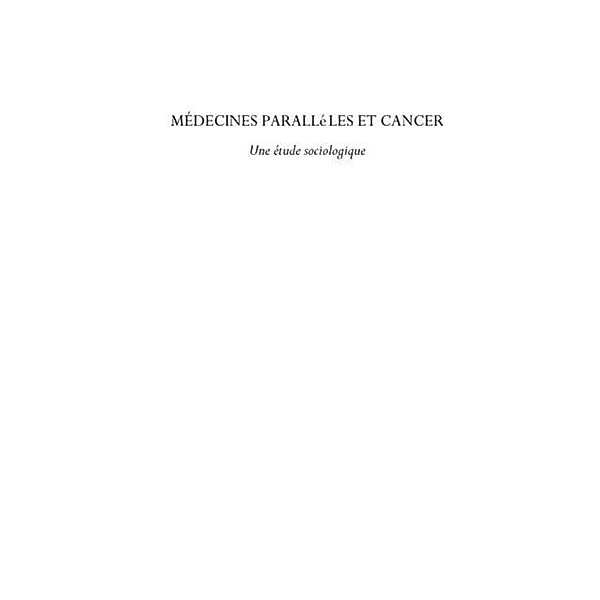 Medecines parallEles et cancer - une etude sociologique / Hors-collection, Joseph Owona