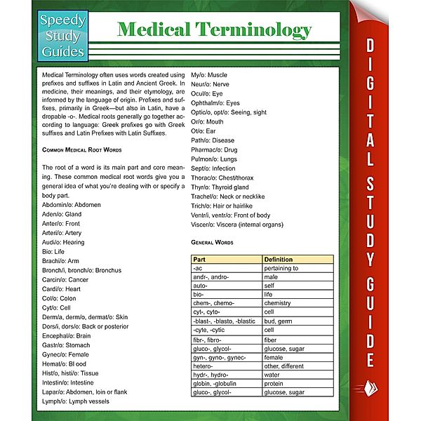 Medical Terminology (Speedy Study Guides) / Dot EDU, Speedy Publishing